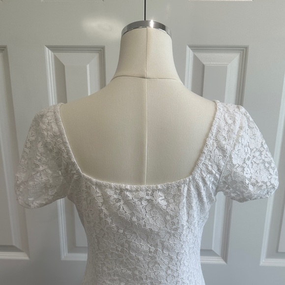 Abercrombie & Fitch White Lace Button-Down Mini Dress Size S - Picture 9 of 13